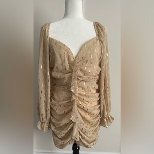 Fashion Nova - Always Chasing Ruched Mini Dress - Taupe